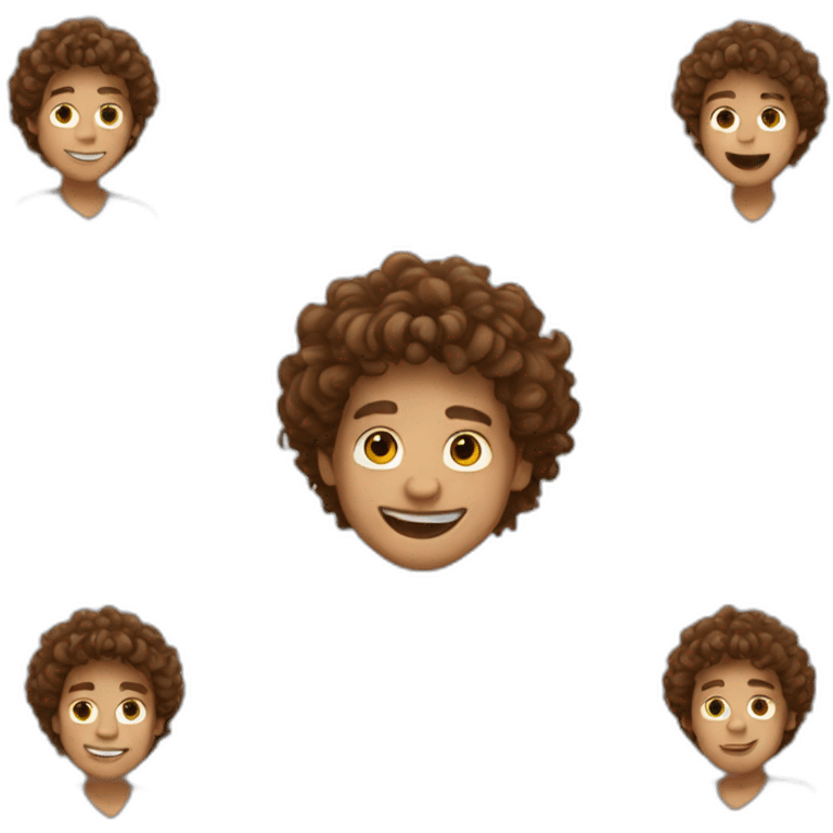 Guy with brown curly hair who is dancing emoji