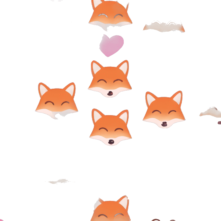 Fox with pink hearts emoji