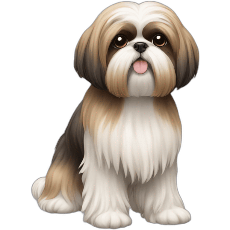 Dog Shih Tzu with long wool full-height  emoji