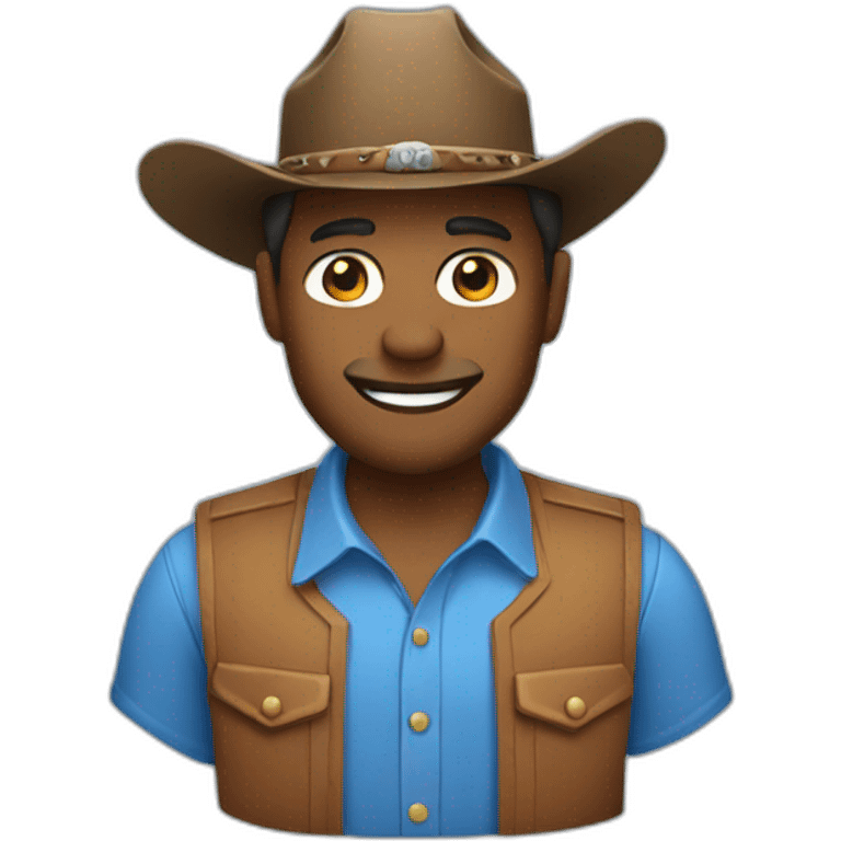 man with cowboy hat and blue shirt emoji