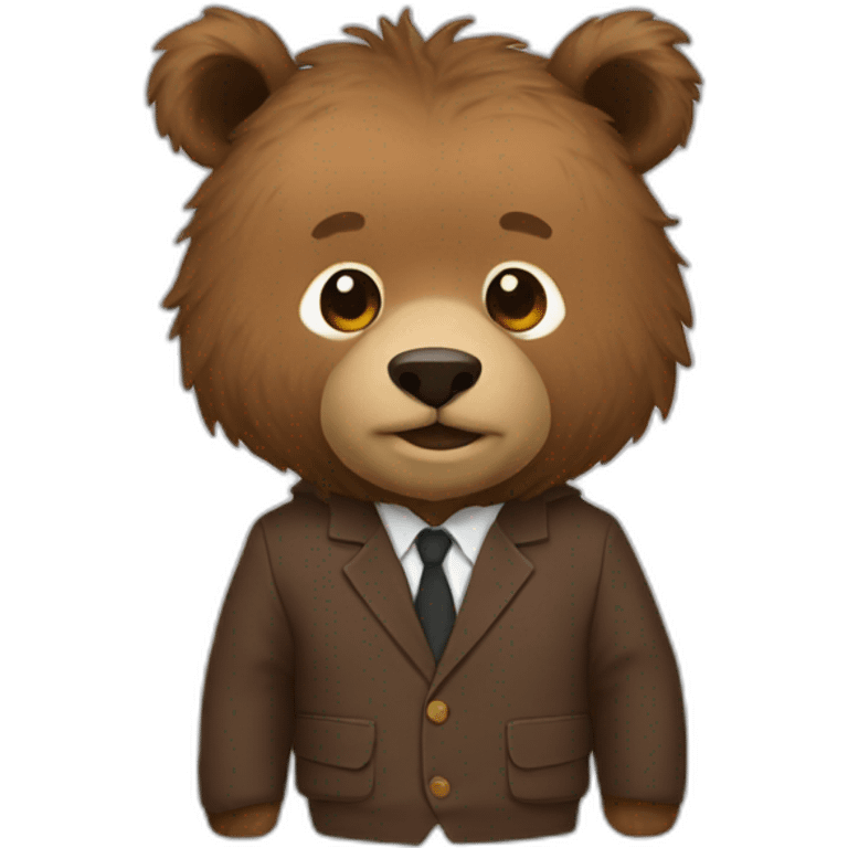 Cute Grizzly wear suit emoji