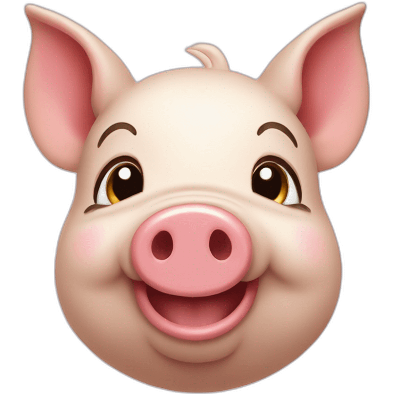 smiley cochon bisous emoji