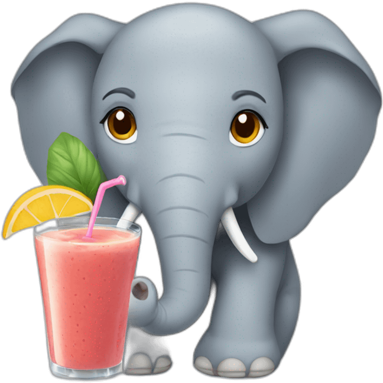 Elephant drinking a smoothie emoji