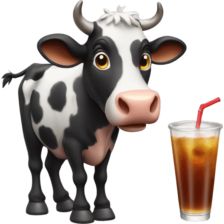 cow drinking soda  emoji