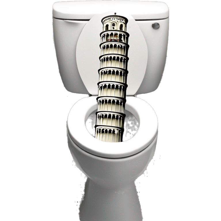 leaning tower of pisa inside of toilet  emoji