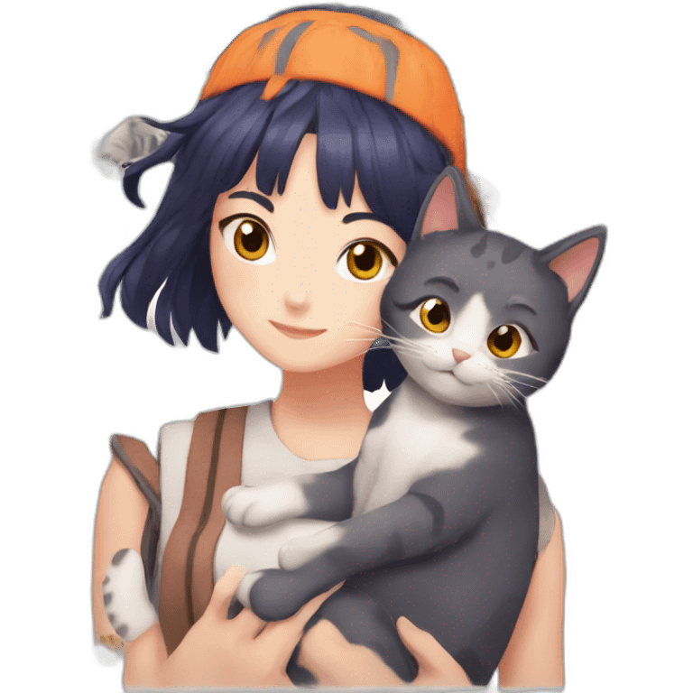 hinata with cat emoji