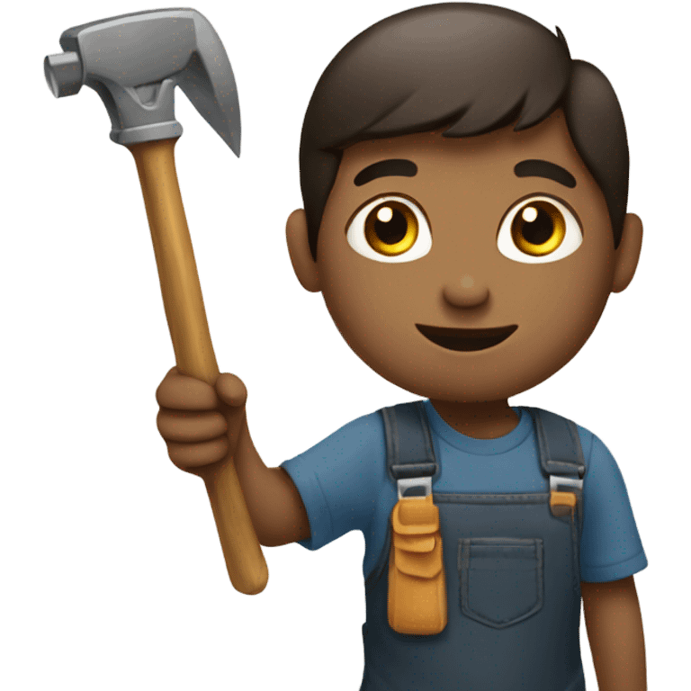 a child with a tool in his hands emoji