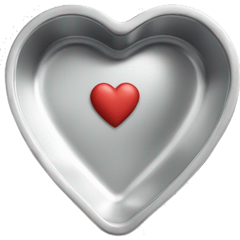 Realistic flat silver heart shaped cake pan emoji