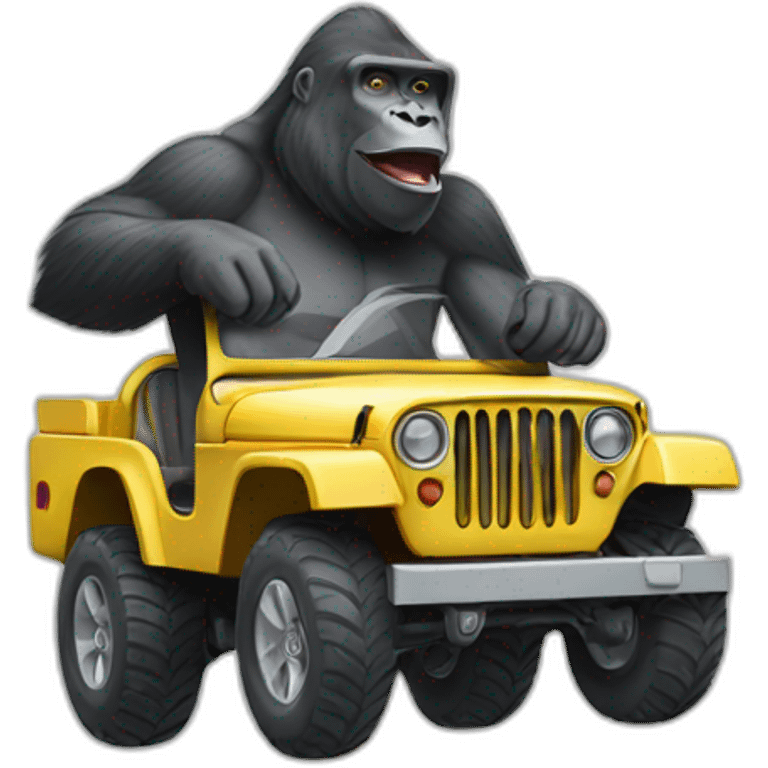 gorilla in a jeep emoji