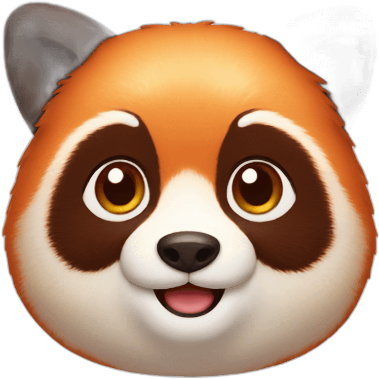 Fat red panda food emoji