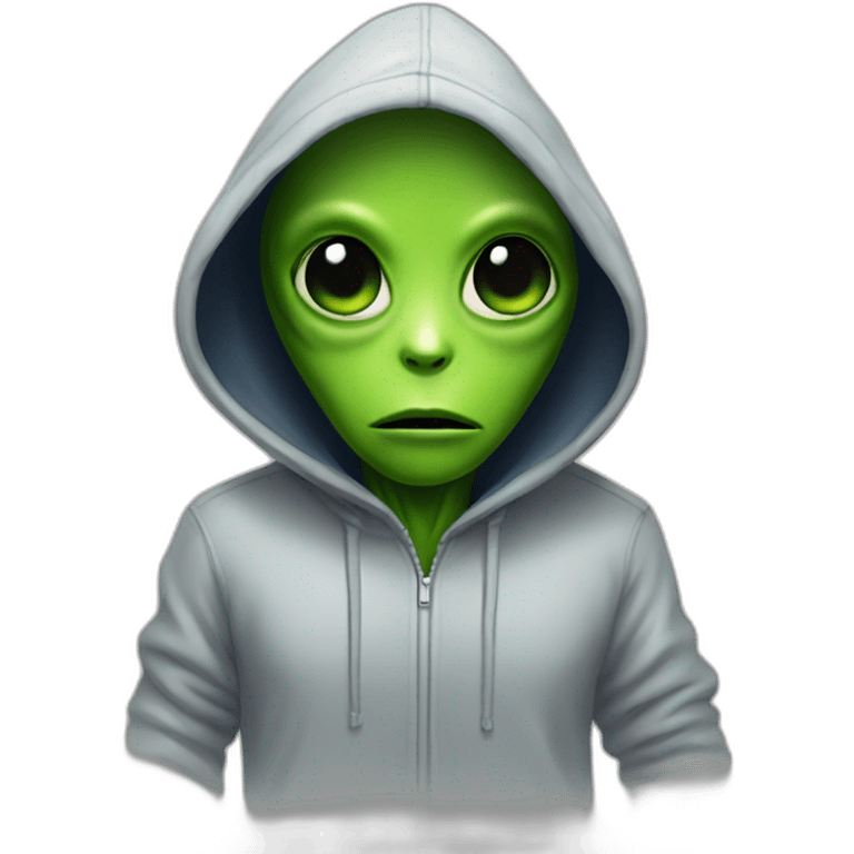 Alien in a hoodie emoji