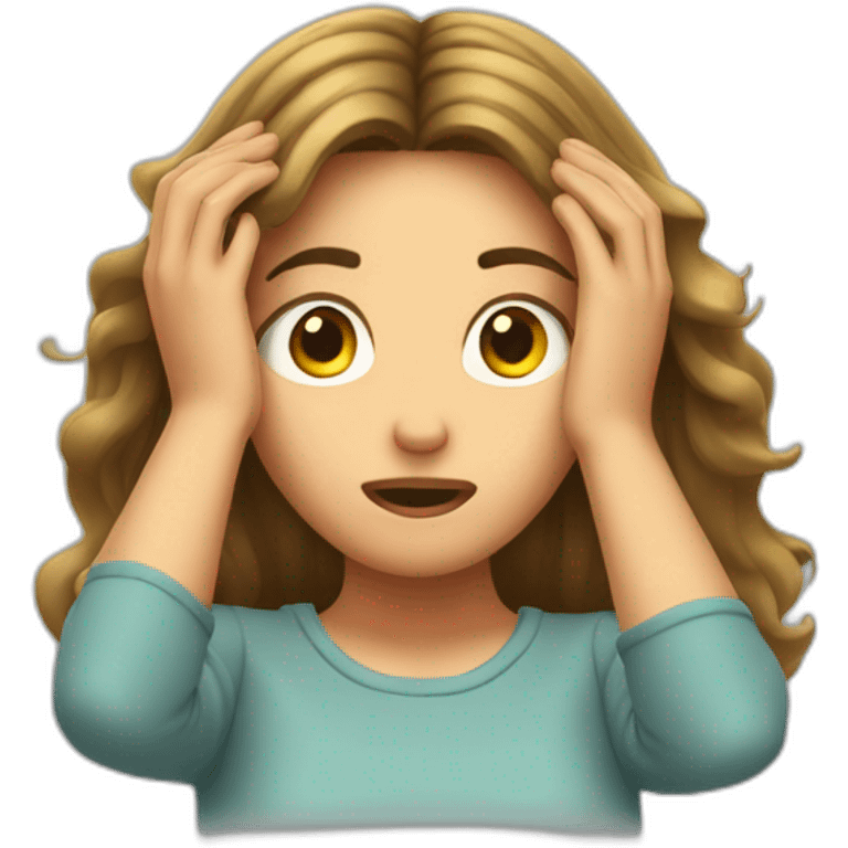 girl holding her hair  with both her hands in shock emoji