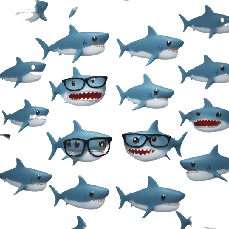 Shark with glasses emoji