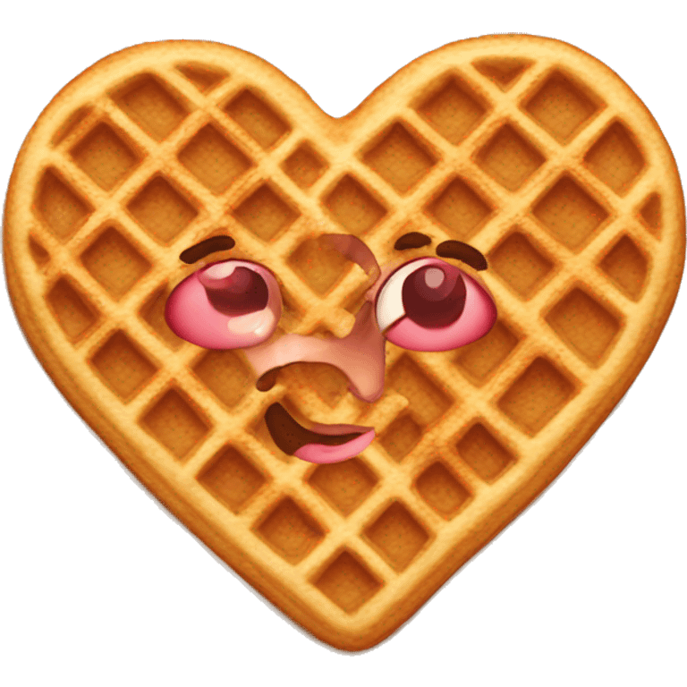 Heart waffle emoji