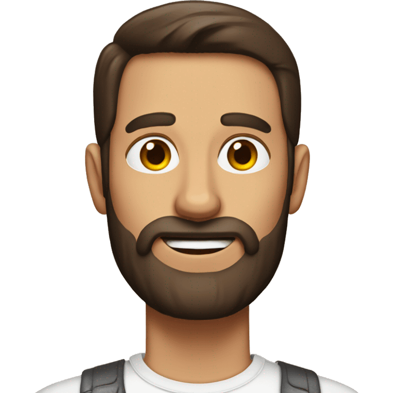 Brunette man with beard with bacon  emoji