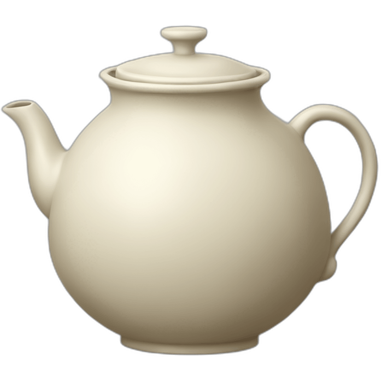 Classic teapot with a wide bulbous body, a spout, a handle and a lid emoji