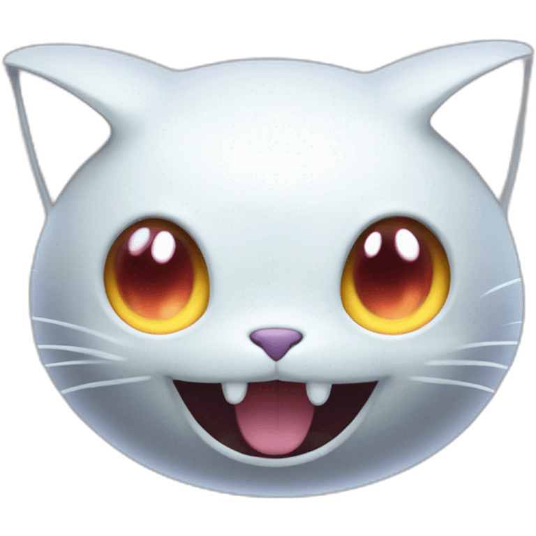 spooky cartoon ghost kitty like pokemon floating in the air emoji