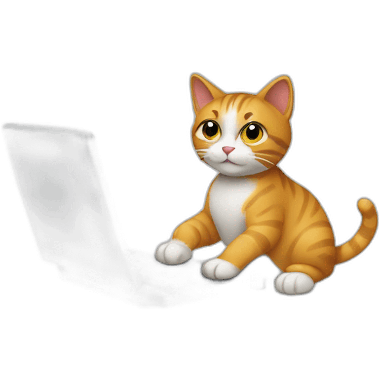 Cat working on a computer emoji