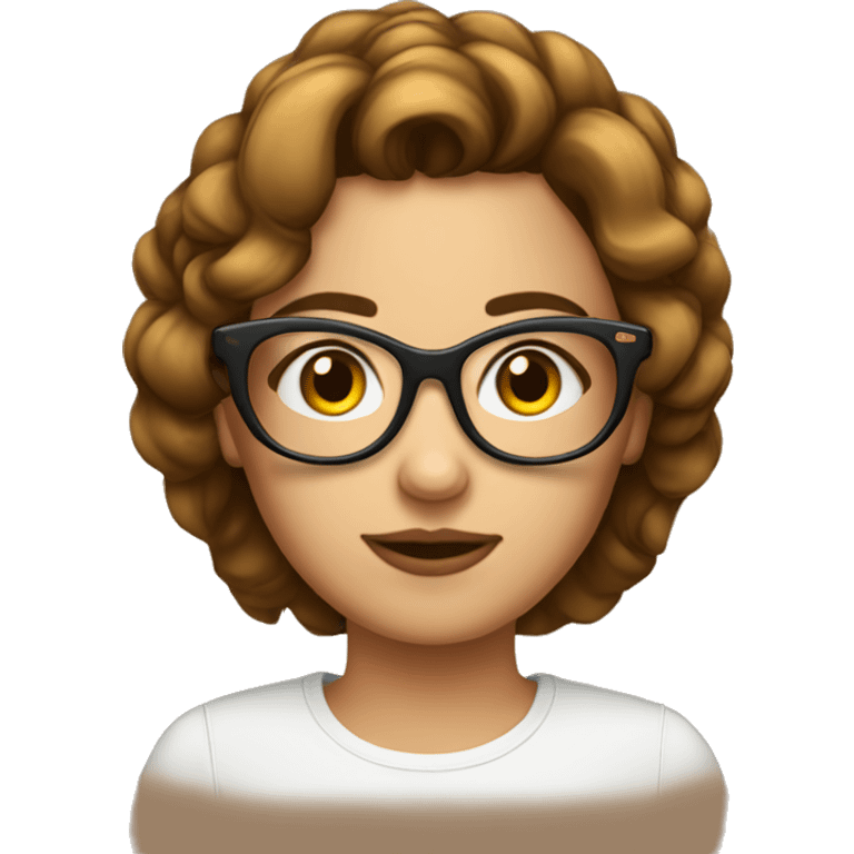 FEMME AVEC LUNETTES CHEVEUX COURTS yeux brun emoji