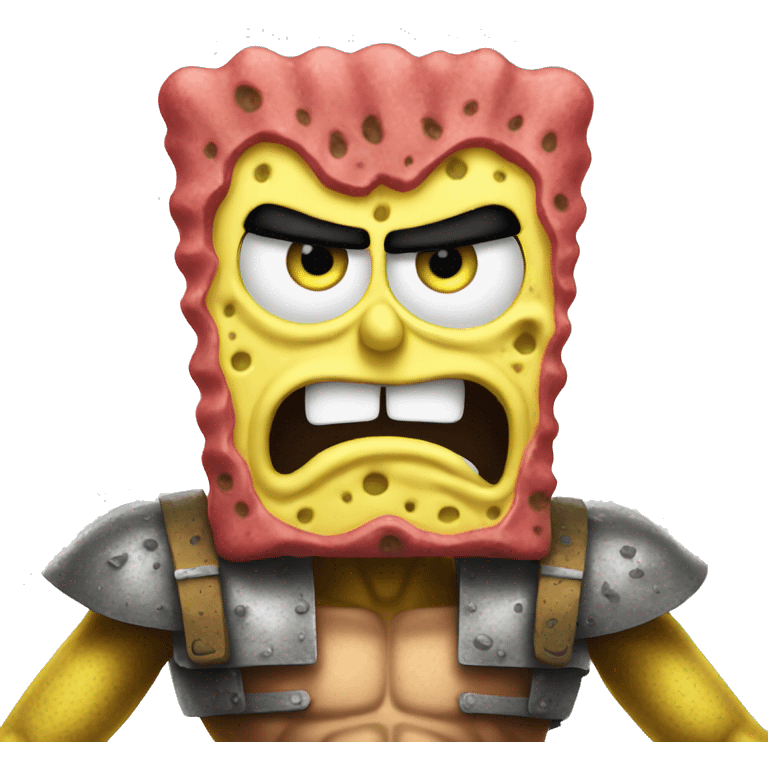 angry, muscular spongebob emoji