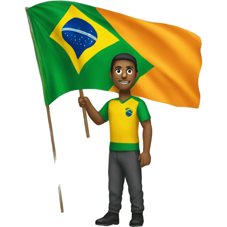 Brazil holding orange flag emoji