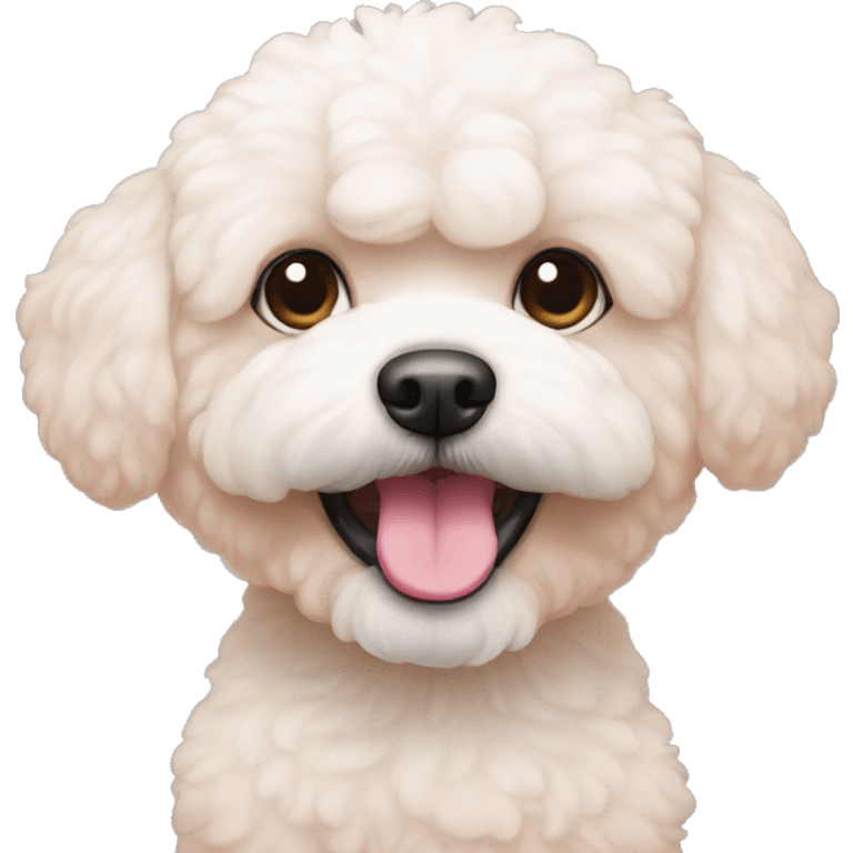 Apricot bichon with pink nose emoji