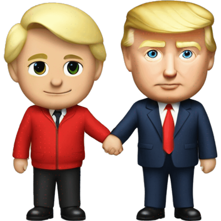 Donald Trump and Putin holding hands emoji