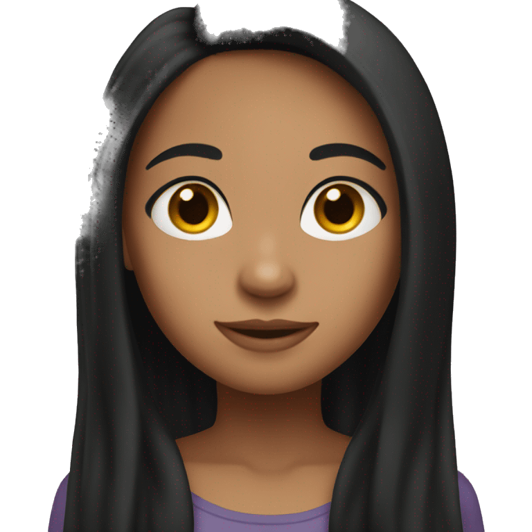 Tan girl with long black hair emoji