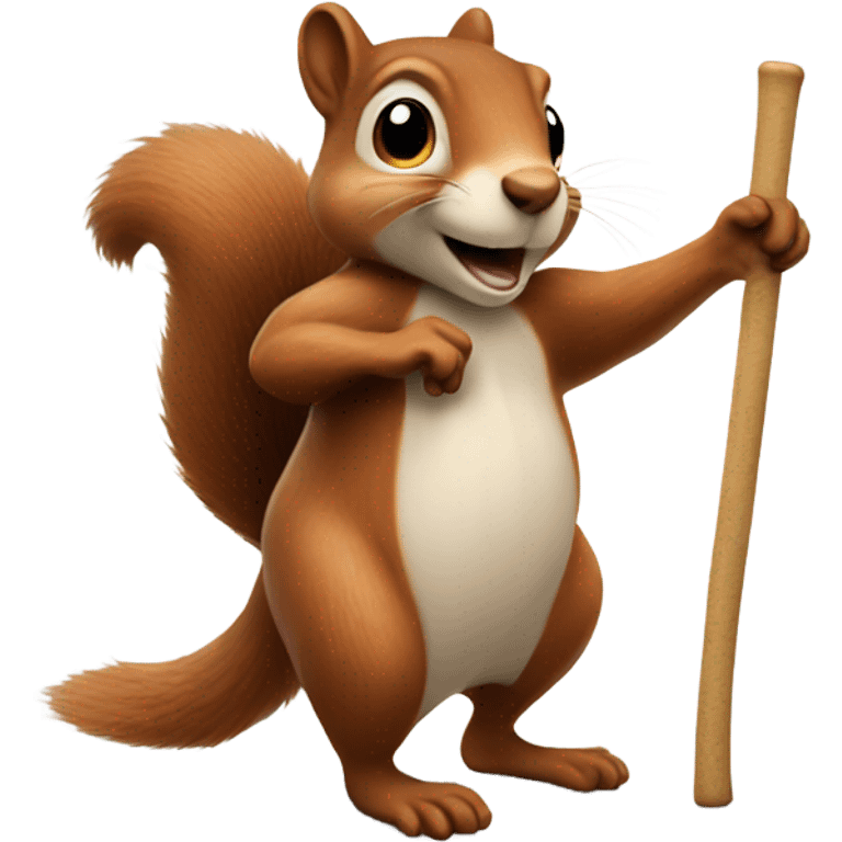 Squirrel with cane emoji