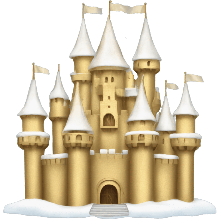 Golden snowy princess castle  emoji