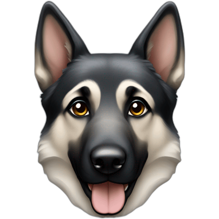 Silver and black German shepherd emoji