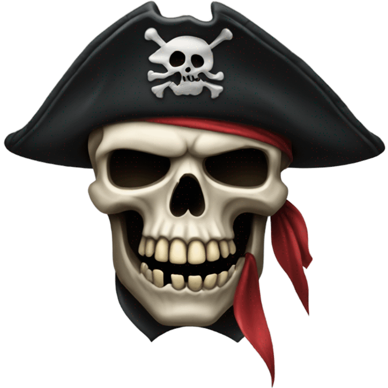 Dark mean pirate skull emoji