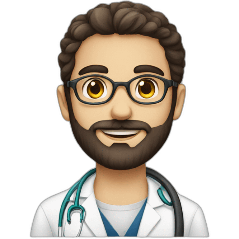 Jewish girl with ophthalmologist tall Arabic boy with beard emoji