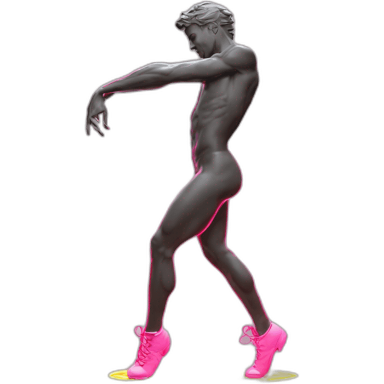  male dancer neon sign booty emoji