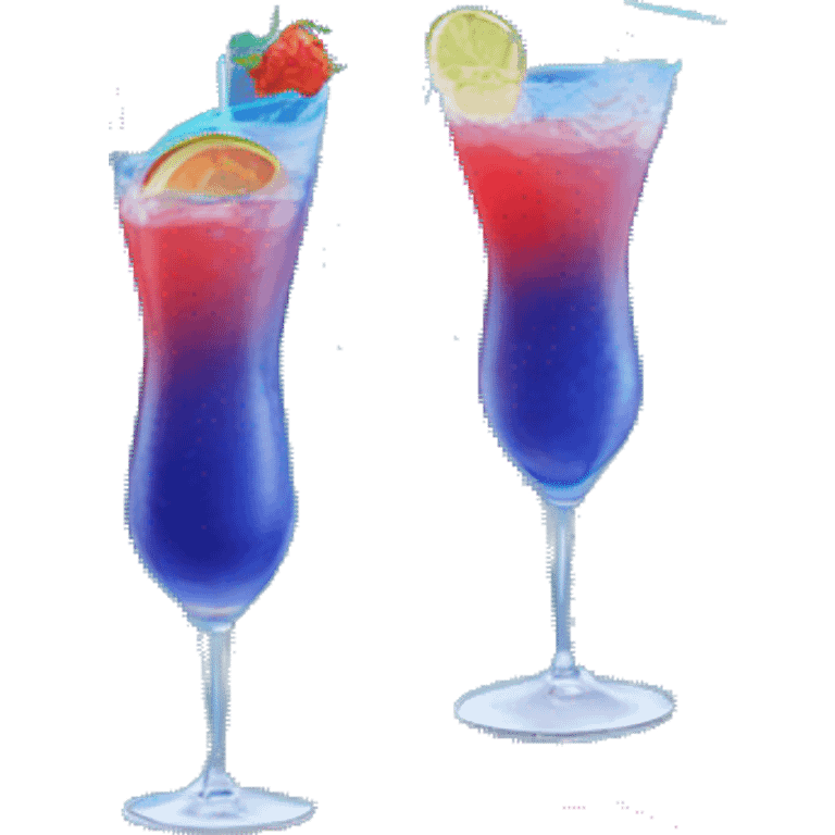 Blue Cocktail drink with a red mini-parasol emoji