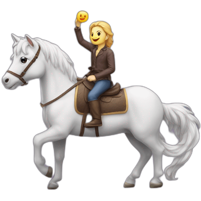 Chat sur une licorne emoji