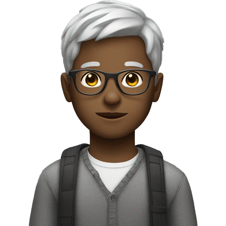 Boy with short silver hair and glasses emoji