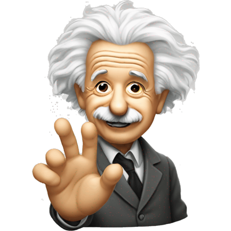 albert einstein vawes hand smiling emoji