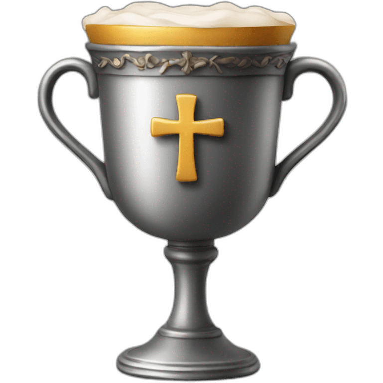 Christian cup for the winner with a cross emoji