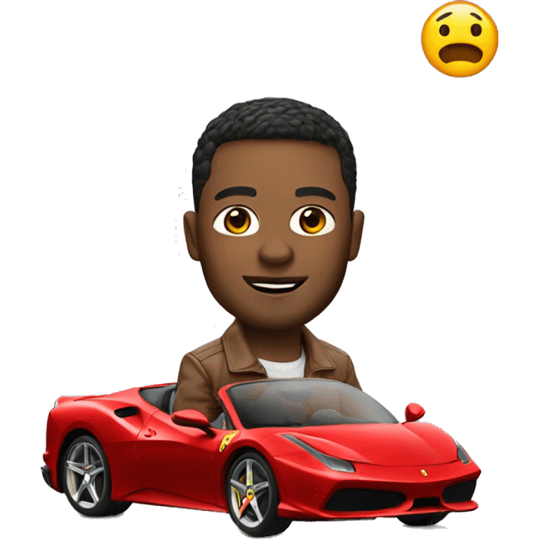 My Memoji driving a Ferrari  emoji