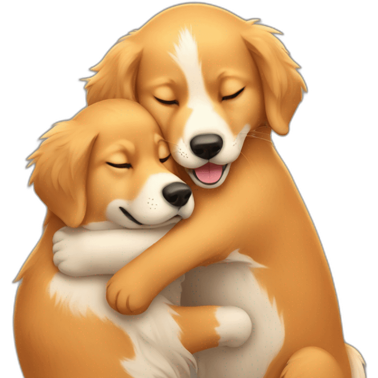 fox hug golden retriver emoji