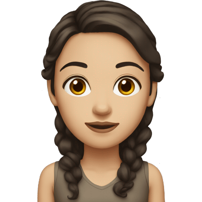 woman with dark brown hair and dark brown eyes  emoji