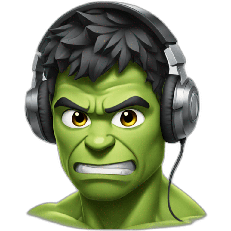 Hulk with headphone  emoji