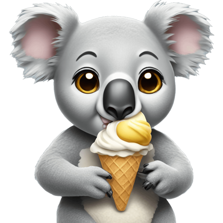 Koala eating ice cream emoji