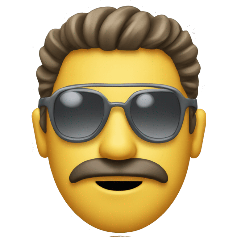 Doc wearing a Sunglass and a Party Head  emoji