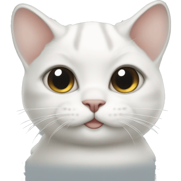 White Chinchilla cat  emoji