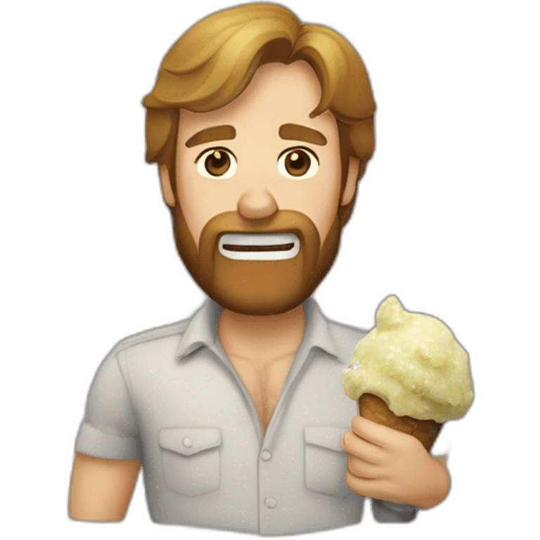 Chuck Norris mange une glace emoji