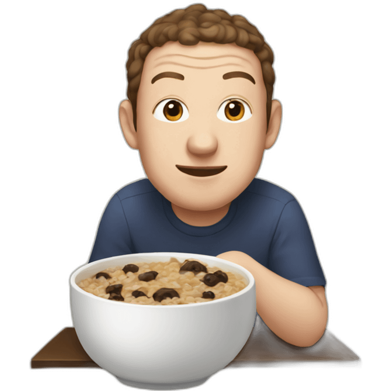 mark zuckerberg eating dark brown porridge emoji