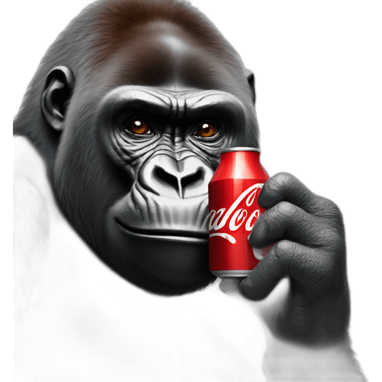 Gorilla drinking coca cola emoji