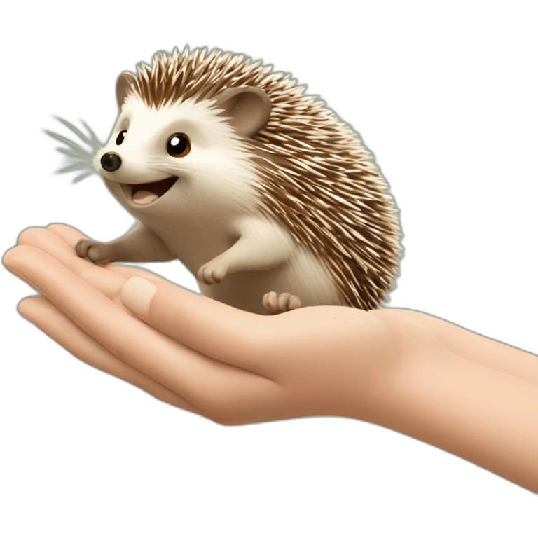 hedgehog high five emoji